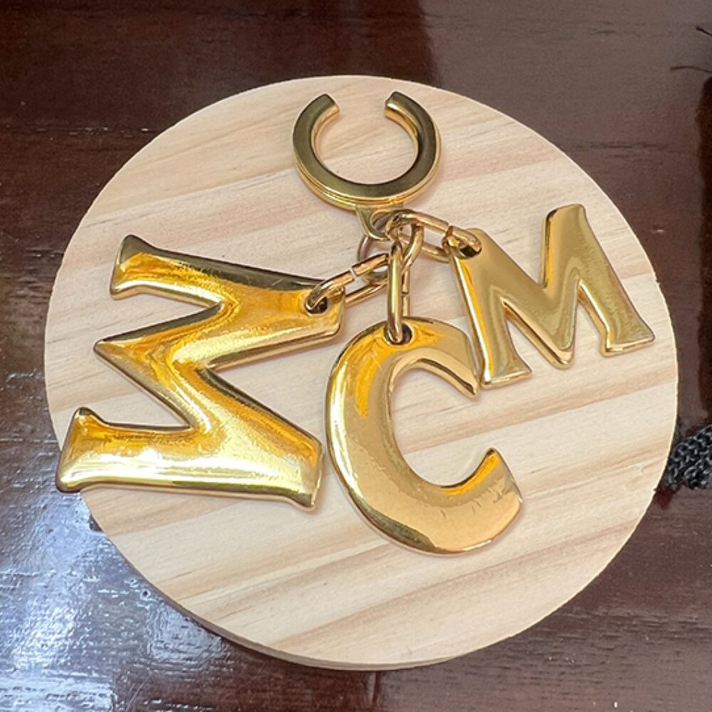 Authentic Pre-Loved MCM Bag Keychain / Bag Charm Gold-tone.